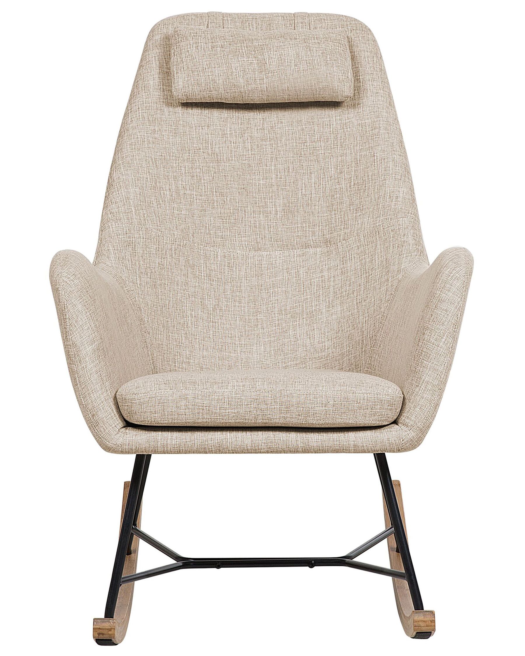Arrie Omega Fabric Rocking Chair in Olive Beige Colour - Febonic Living