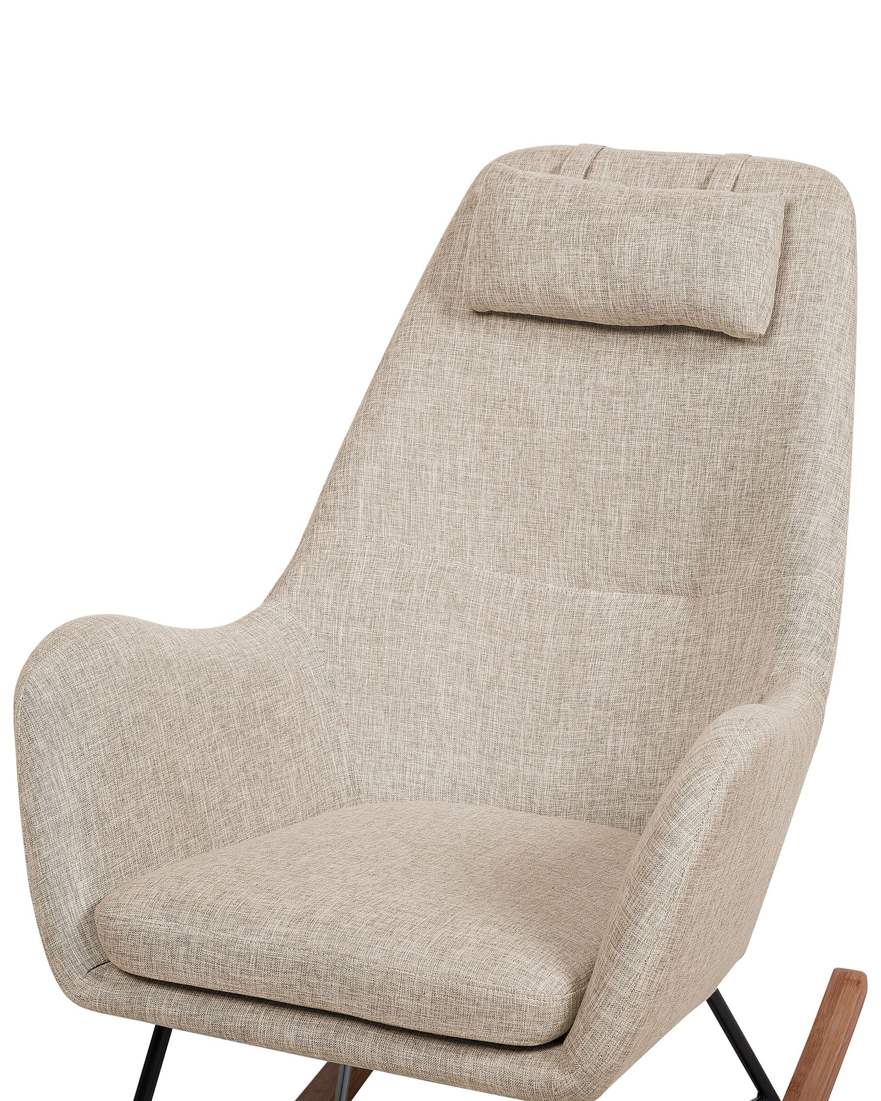 Arrie Omega Fabric Rocking Chair in Olive Beige Colour - Febonic Living