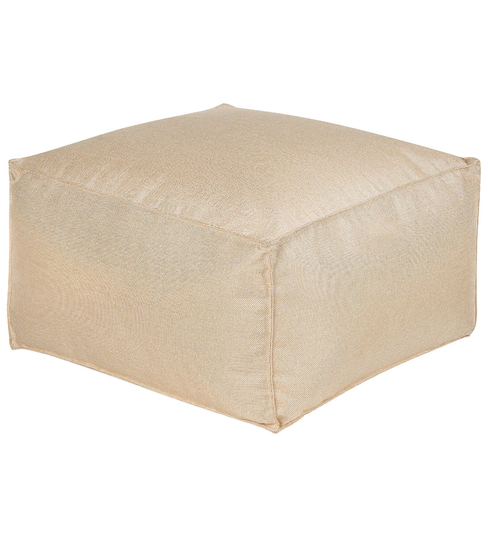 Cattle Fabric Pouffe In Beige Colour