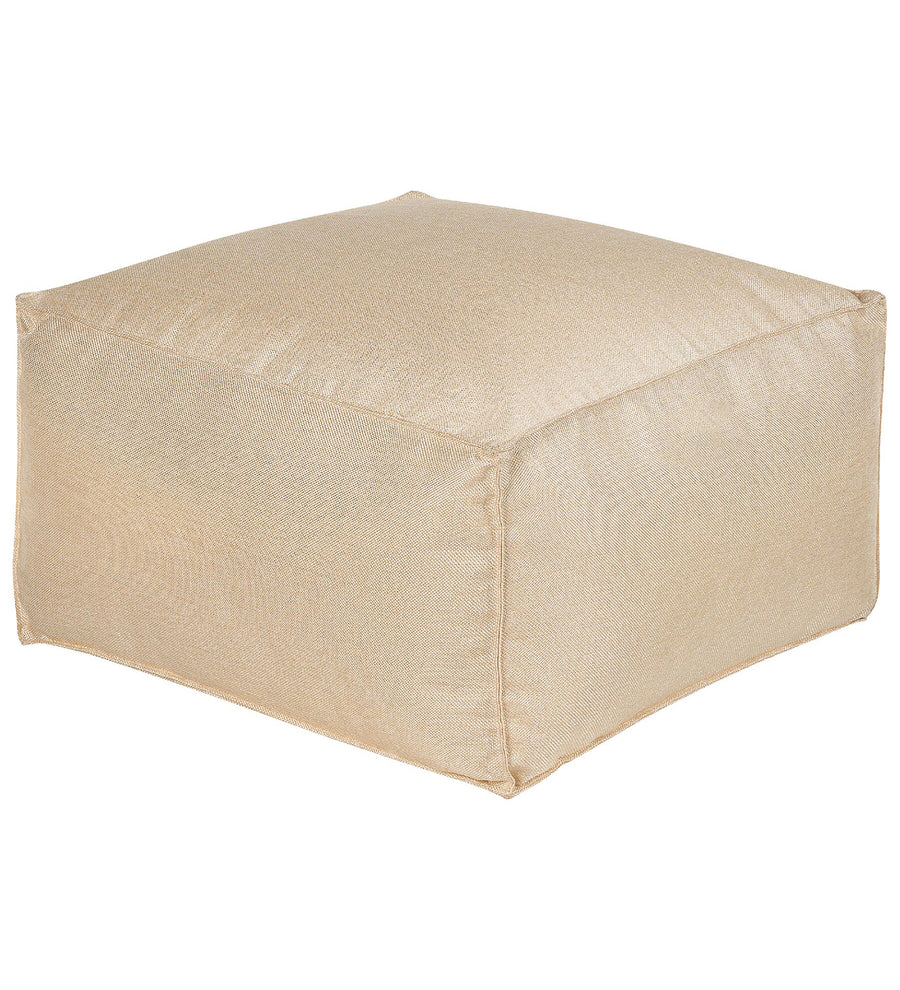 Cattle Fabric Pouffe In Beige Colour - Febonic Living