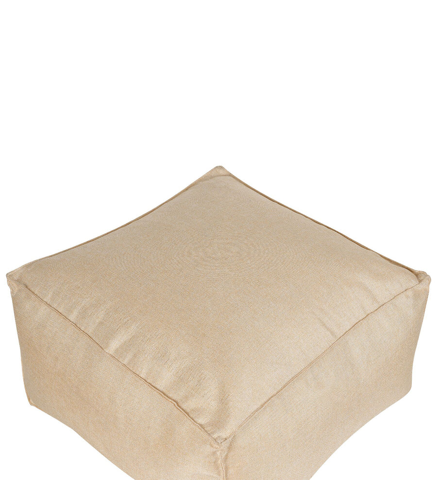 Cattle Fabric Pouffe In Beige Colour - Febonic Living