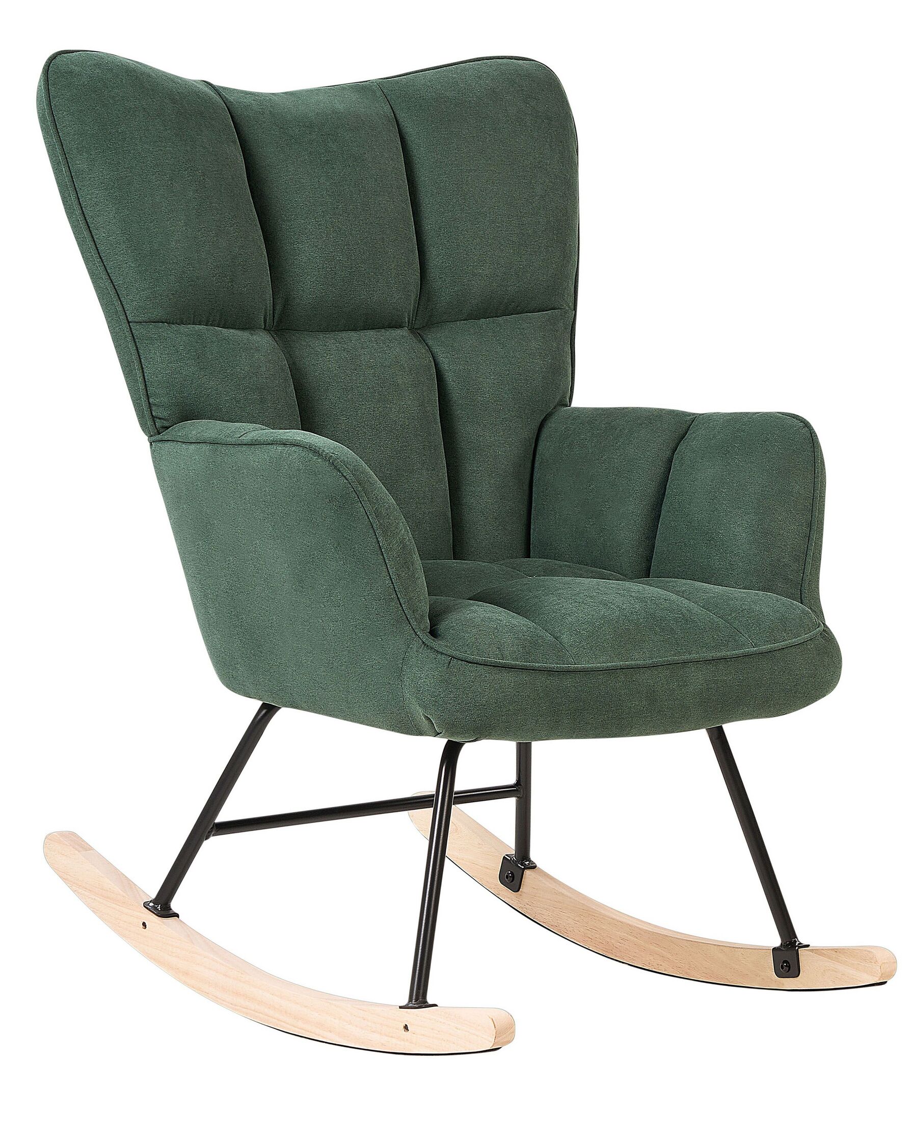 Oulo Fabric Rocking Chair in Green Colour - Febonic Living