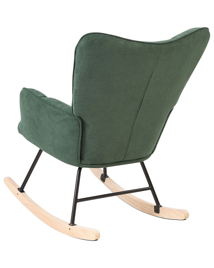 Oulo Fabric Rocking Chair In Green Colour - Febonic Living