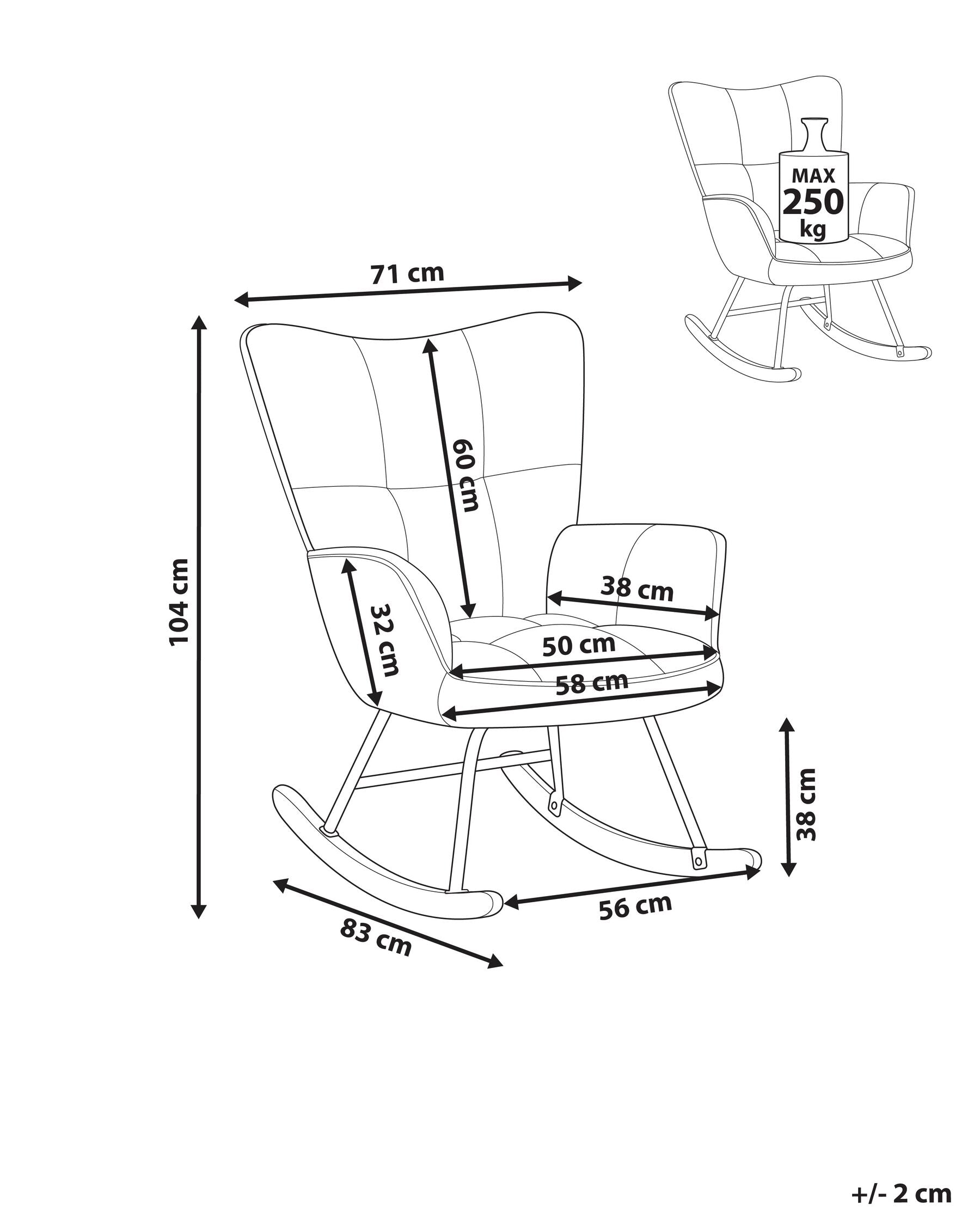 Oulo Fabric Rocking Chair in Green Colour