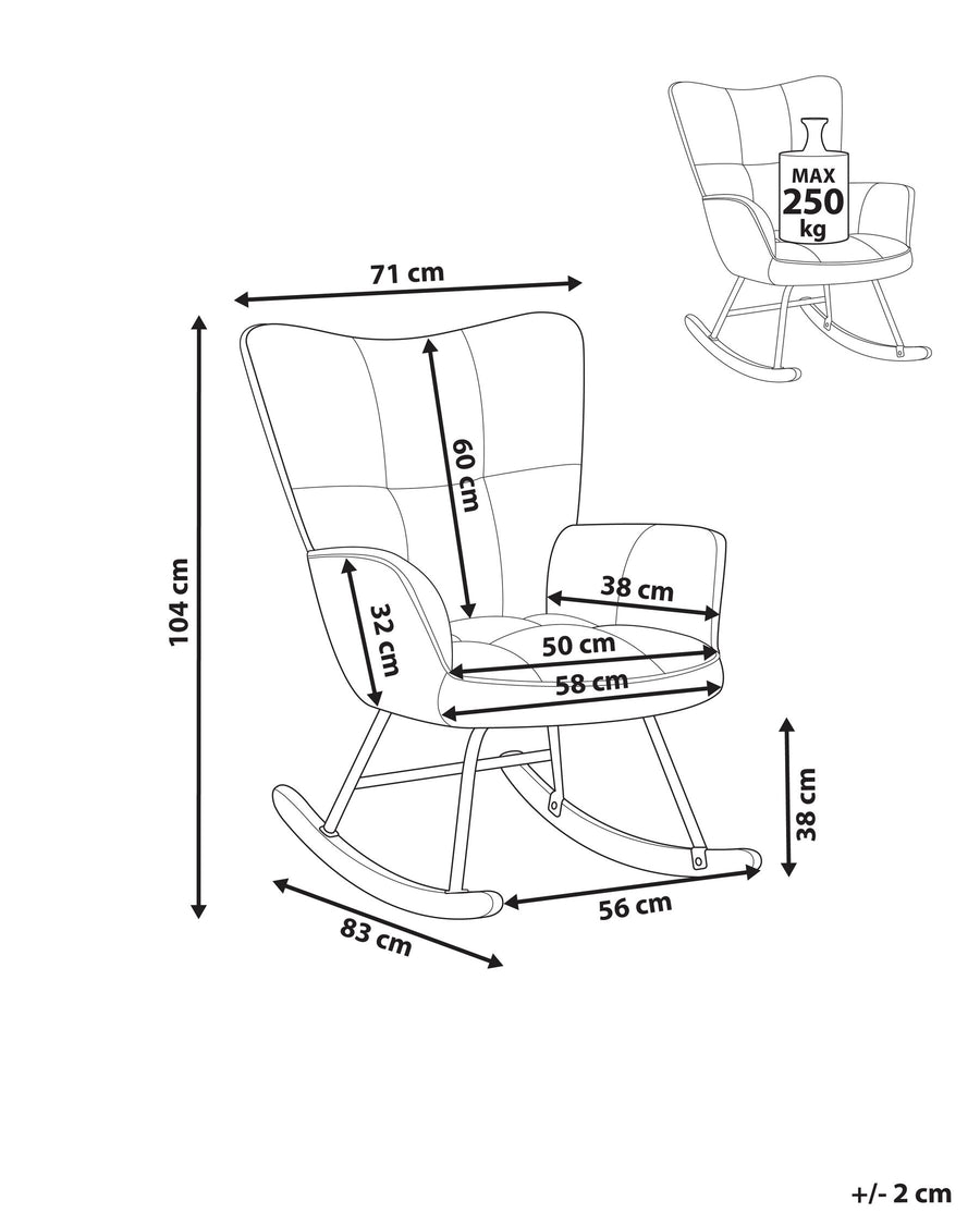 Oulo Fabric Rocking Chair In Green Colour - Febonic Living