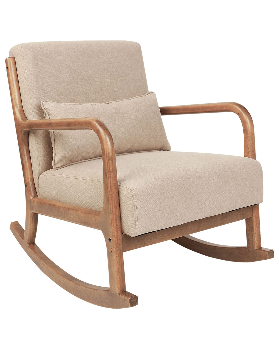 Kovde Fabric Rocking Chair In Cosmic Beige Colour - Febonic Living