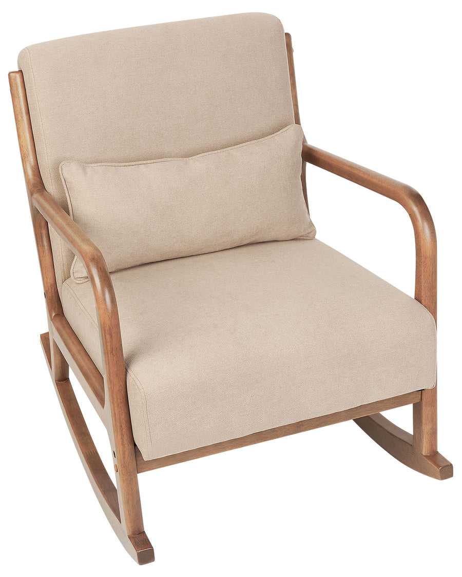 Kovde Fabric Rocking Chair In Cosmic Beige Colour - Febonic Living