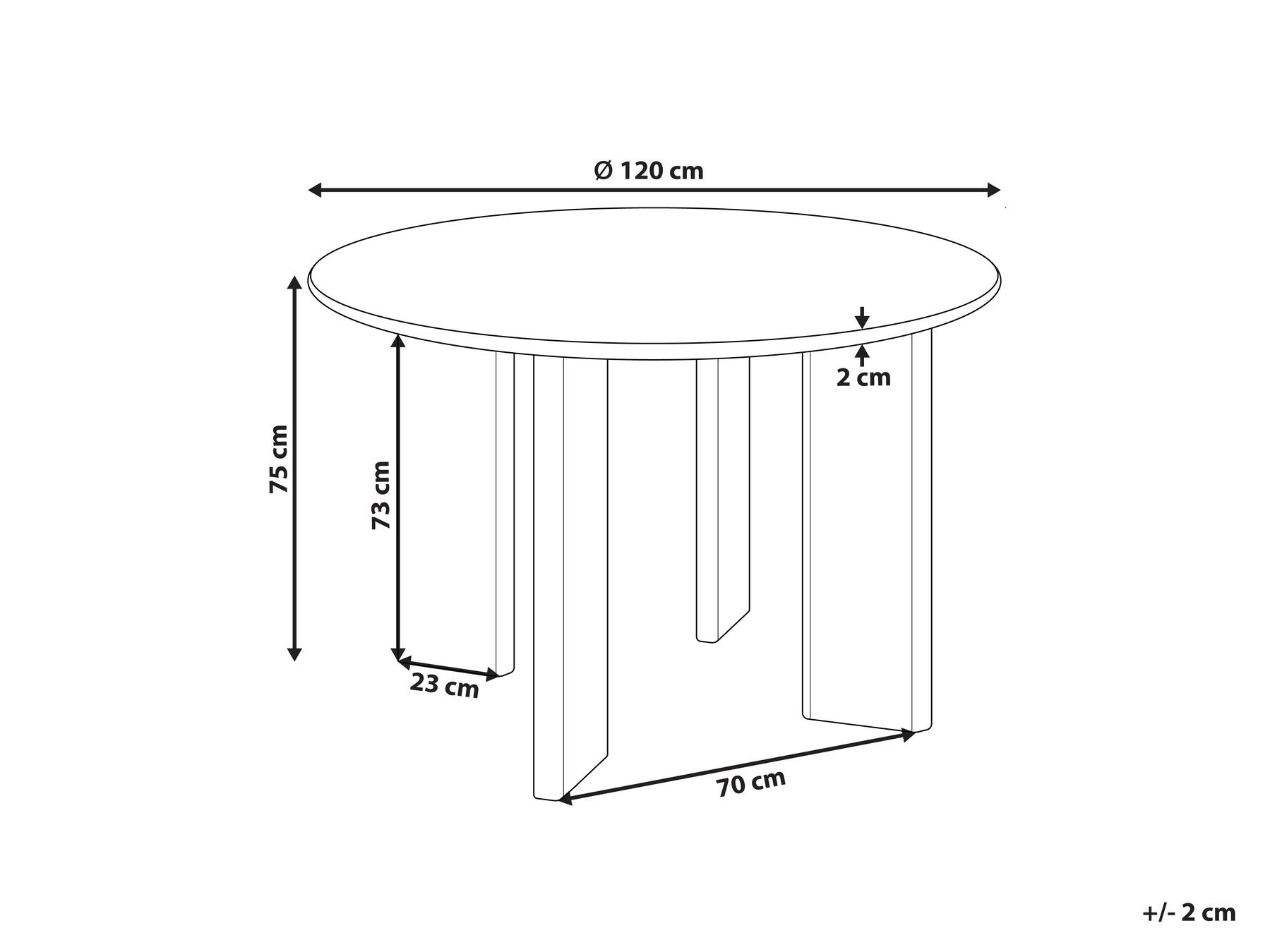 Cosmo 2 Seater Round Dining Table In Frosty White Finish
