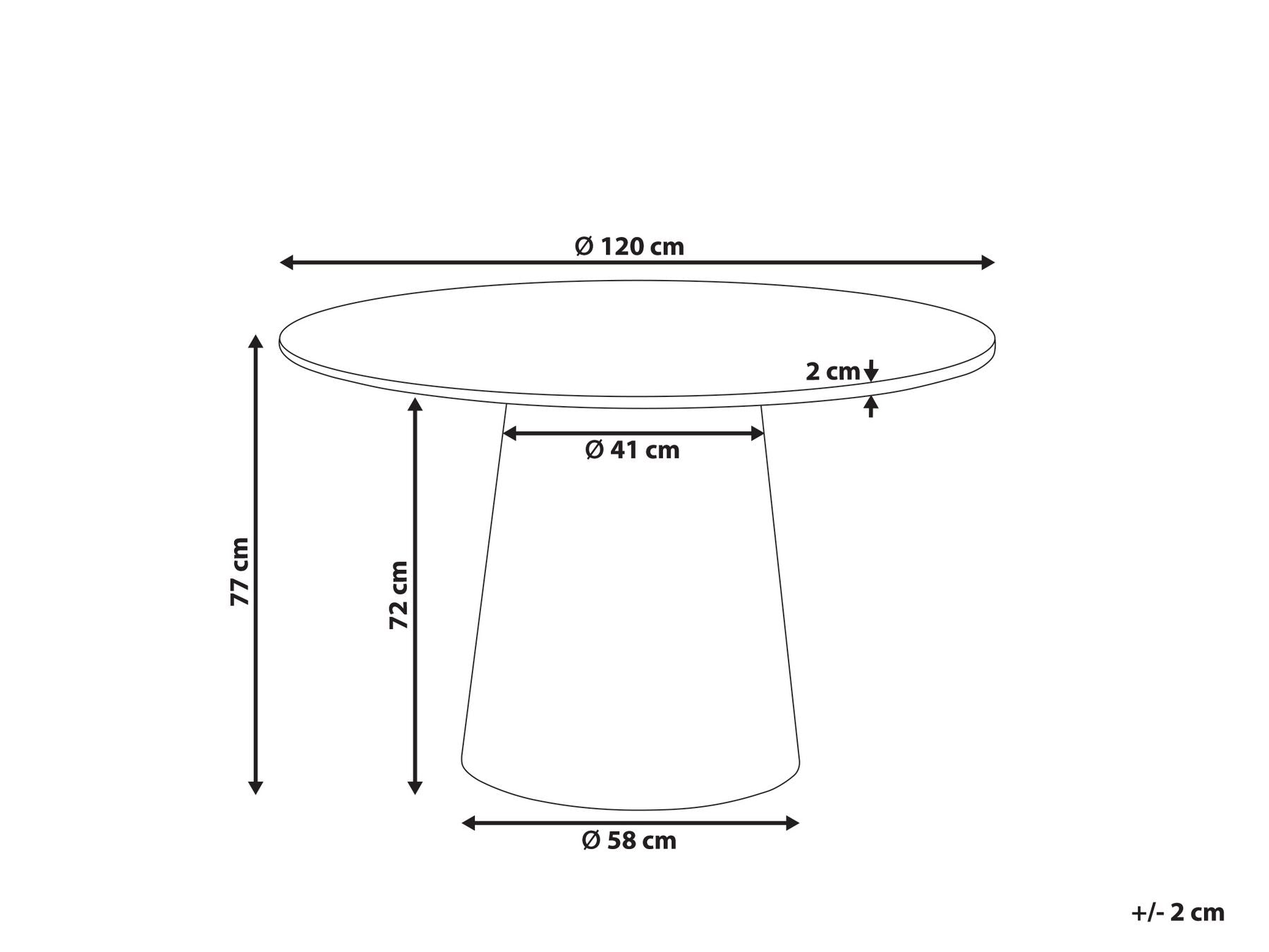Oyen 2 Seater Round Dining Table In Oral Wallnut Finish