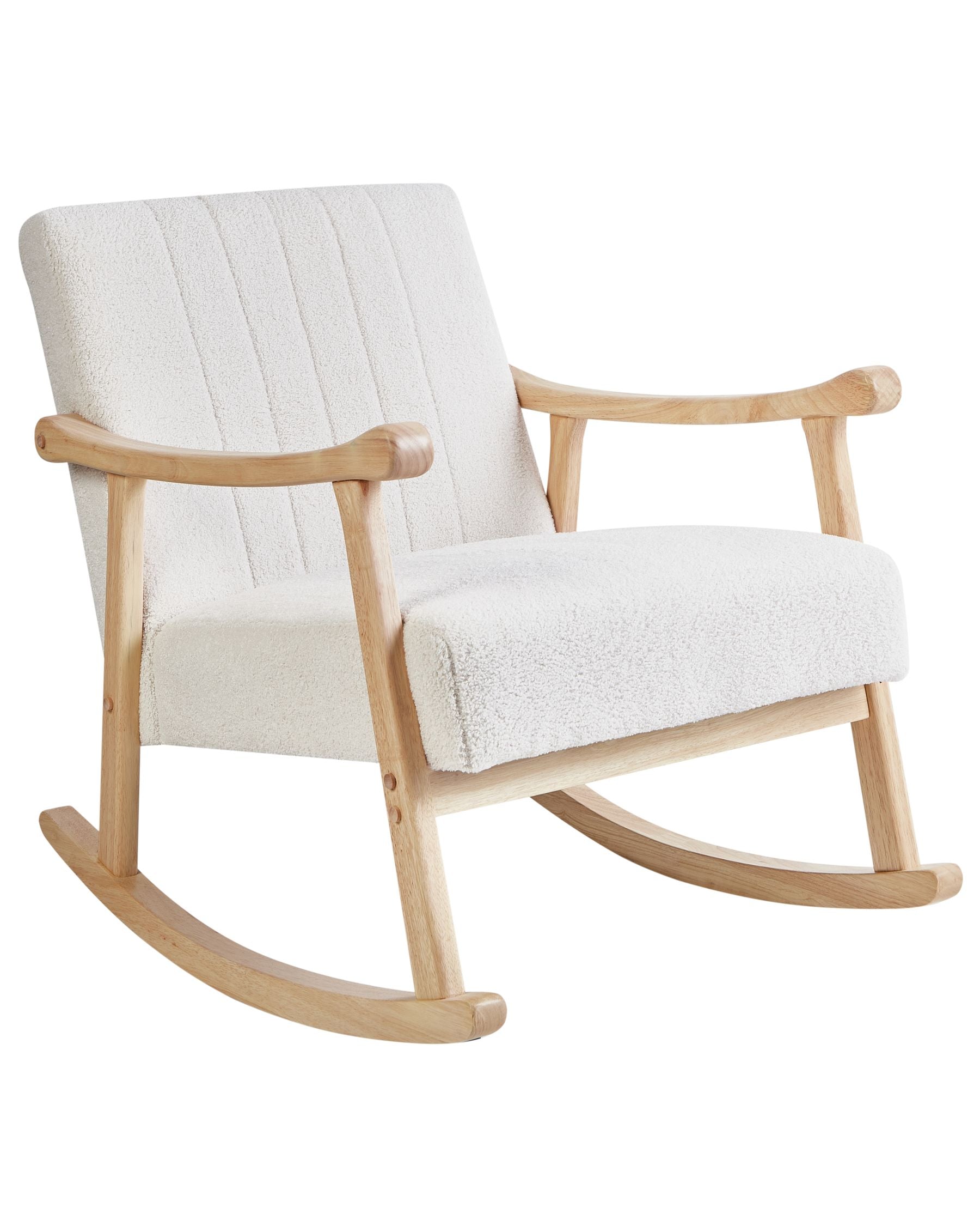 Lekky Boucle Rocking Chair in Shell White Colour