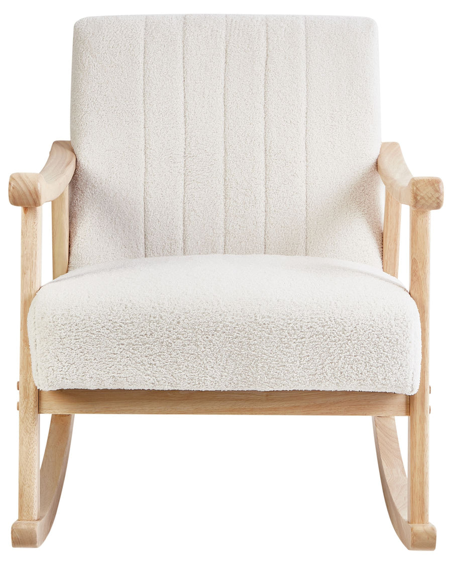 Lekky Boucle Rocking Chair In Shell White Colour - Febonic Living