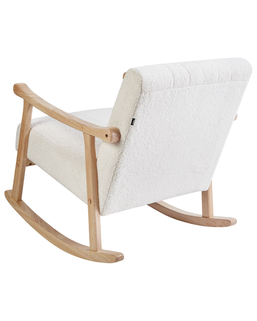 Lekky Boucle Rocking Chair In Shell White Colour - Febonic Living
