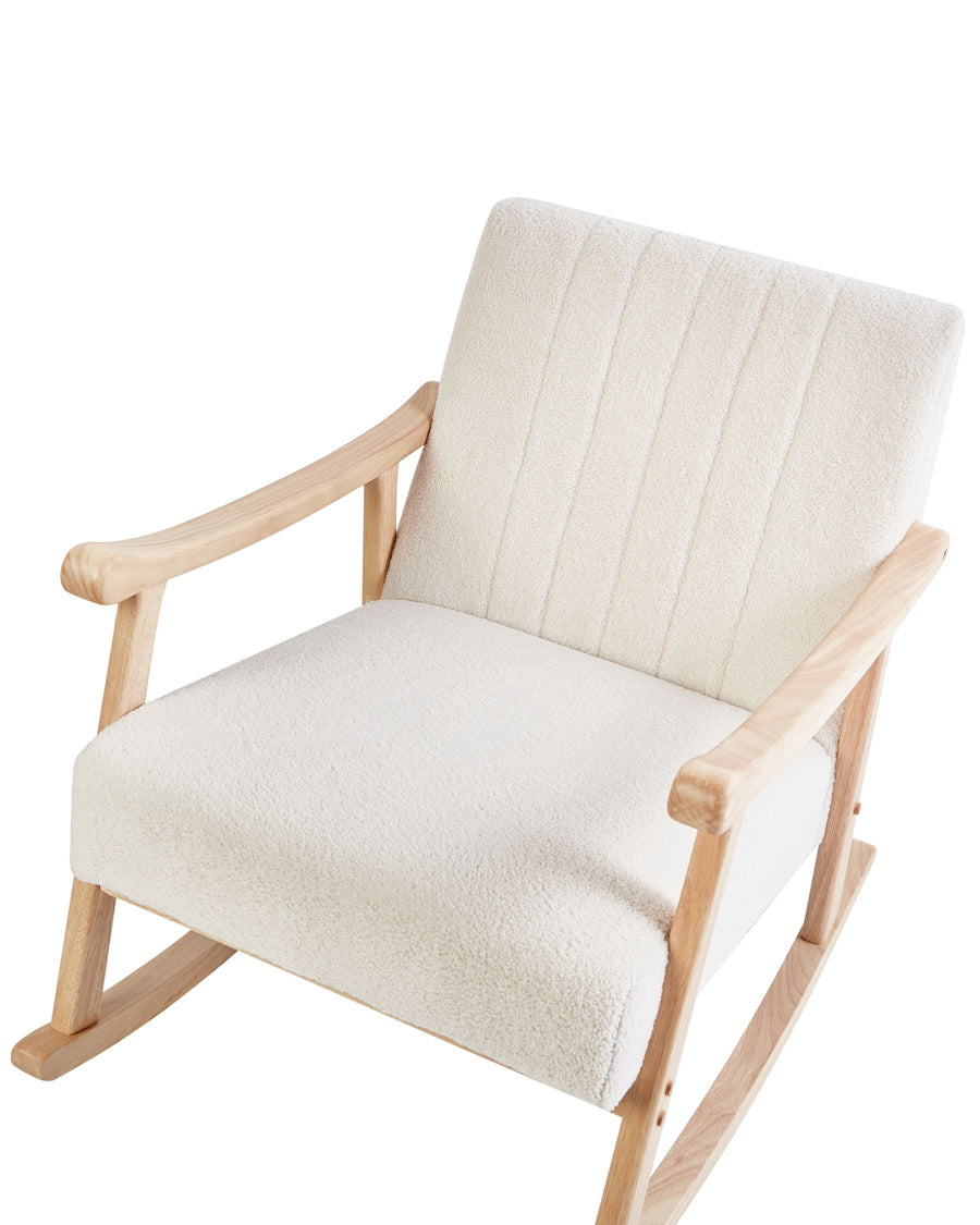 Lekky Boucle Rocking Chair In Shell White Colour - Febonic Living