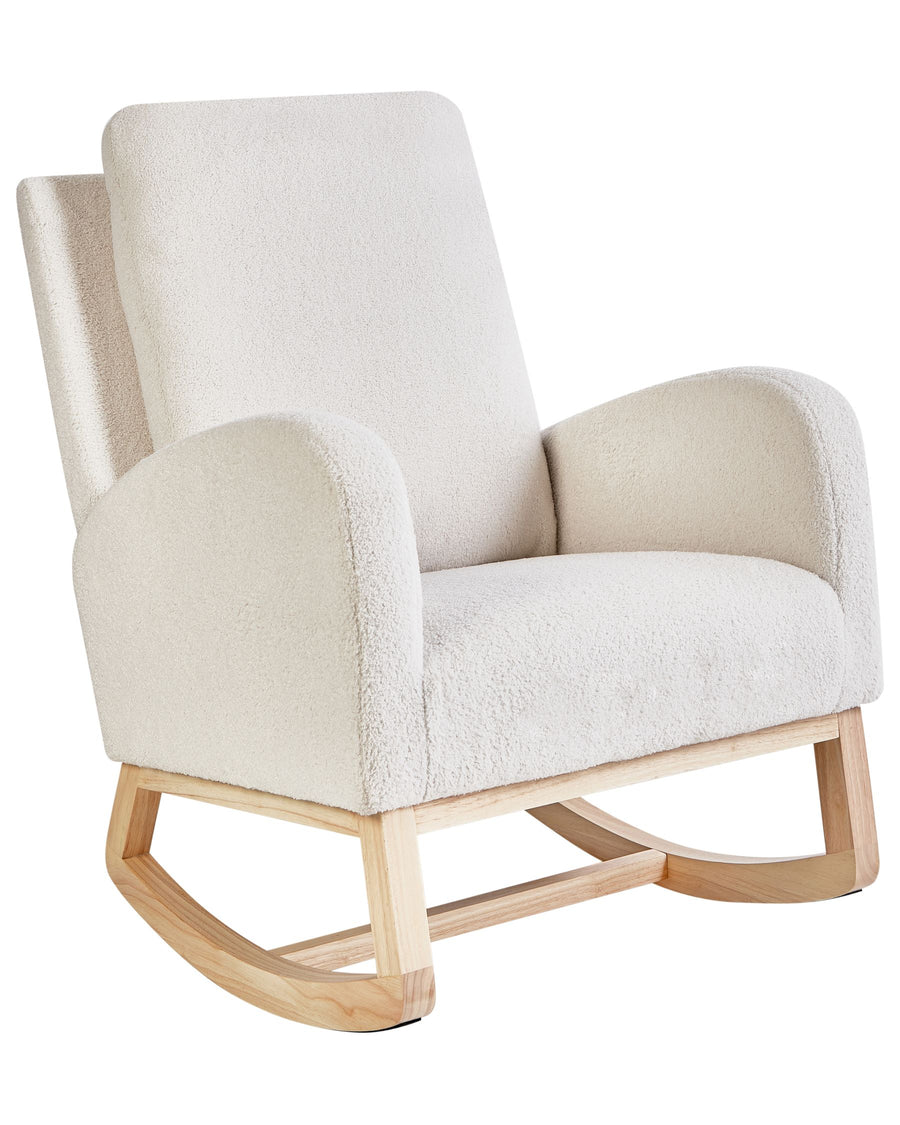Alsta Boucle Rocking Chair In Shell White Colour - Febonic Living