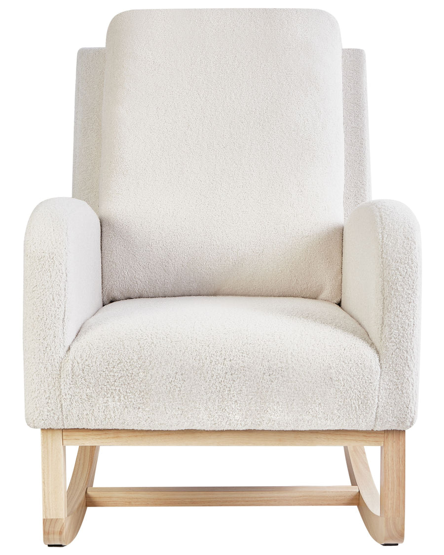 Alsta Boucle Rocking Chair In Shell White Colour - Febonic Living