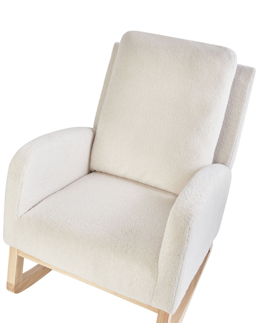 Alsta Boucle Rocking Chair In Shell White Colour - Febonic Living
