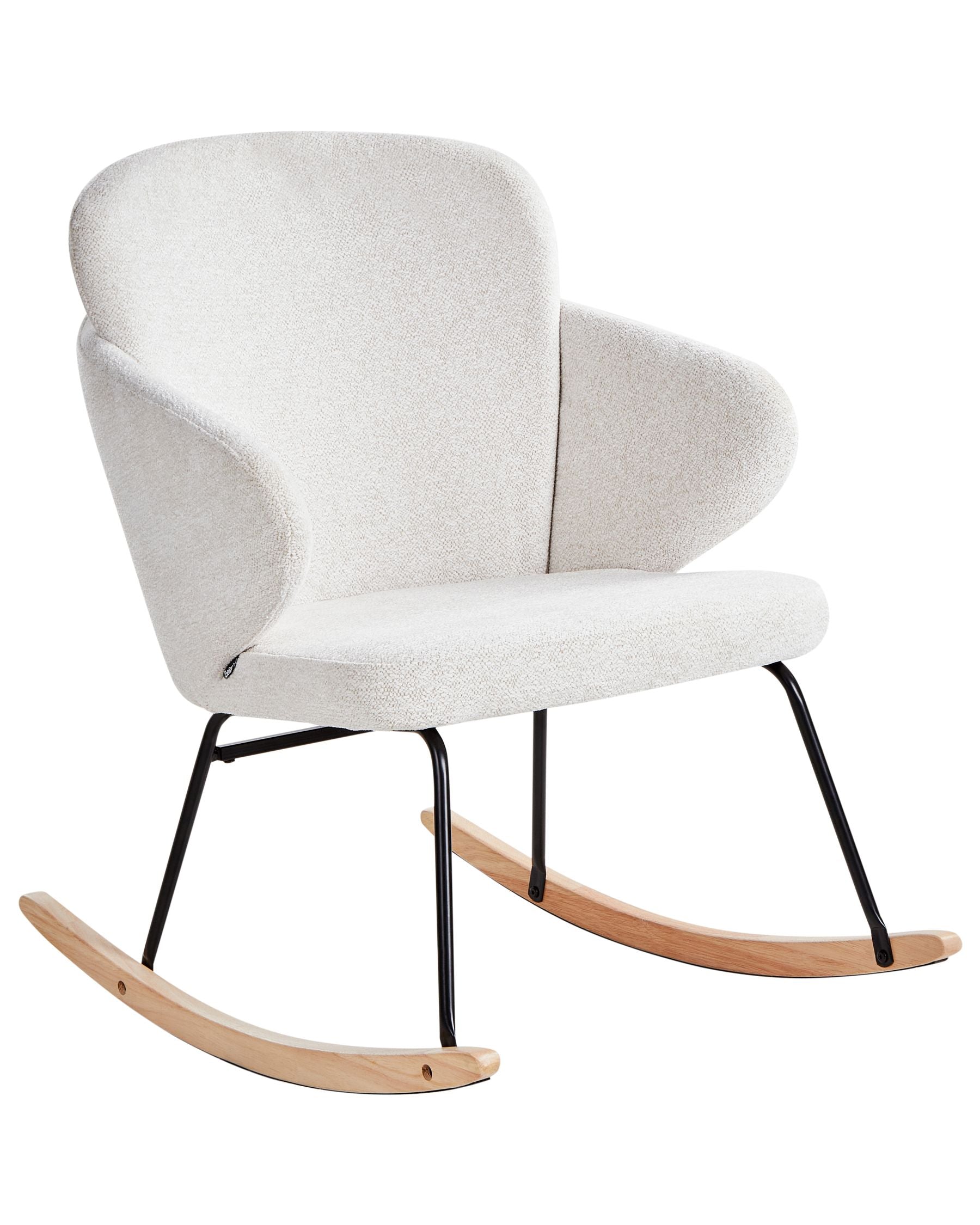 Viken Fabric Rocking Chair in Ivory Cream Colour