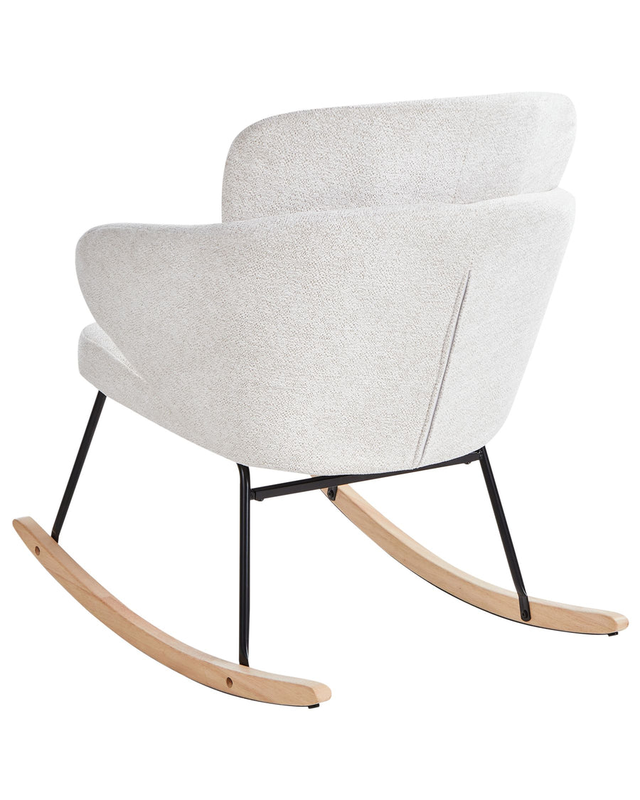 Viken Fabric Rocking Chair In Ivory Cream Colour - Febonic Living