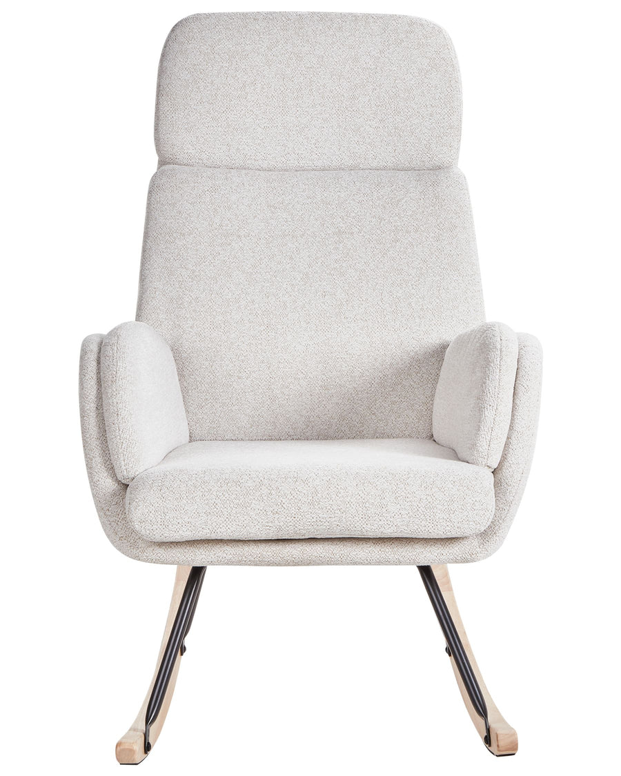 Vella Boucle Rocking Chair In Shell White Colour - Febonic Living