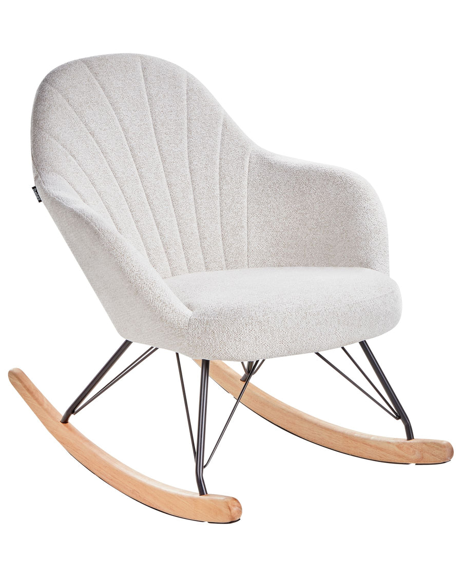 Kale Boucle Rocking Chair In Shell White Colour - Febonic Living