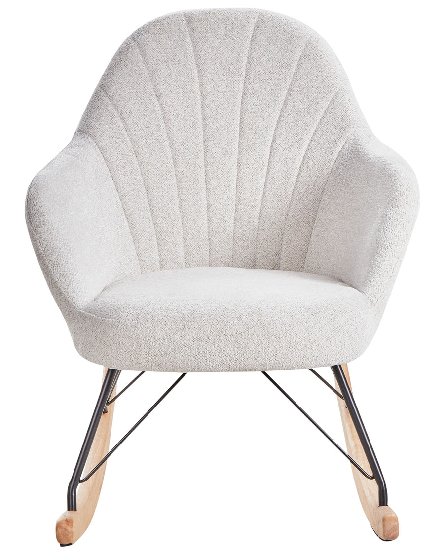 Kale Boucle Rocking Chair In Shell White Colour - Febonic Living