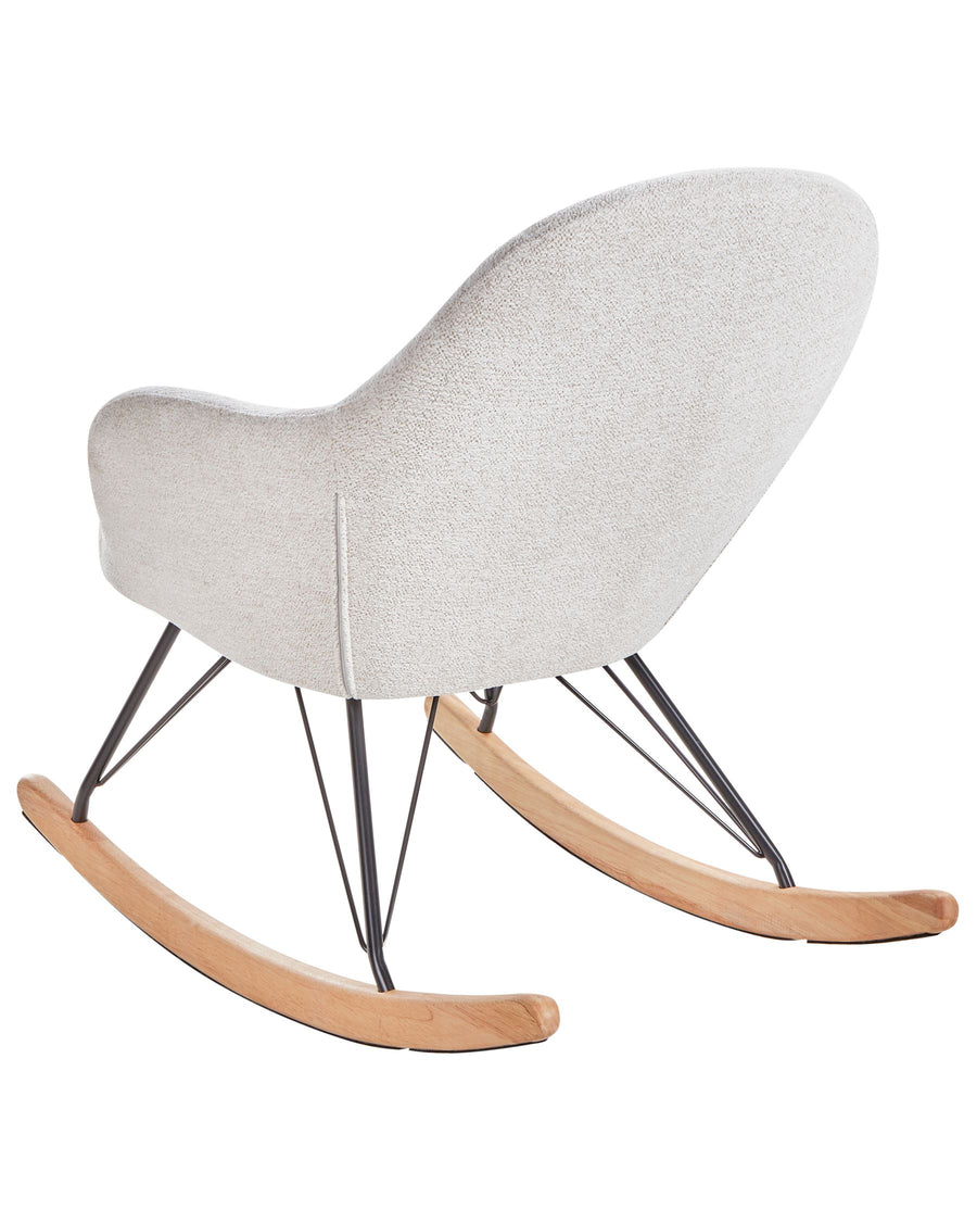 Kale Boucle Rocking Chair In Shell White Colour - Febonic Living