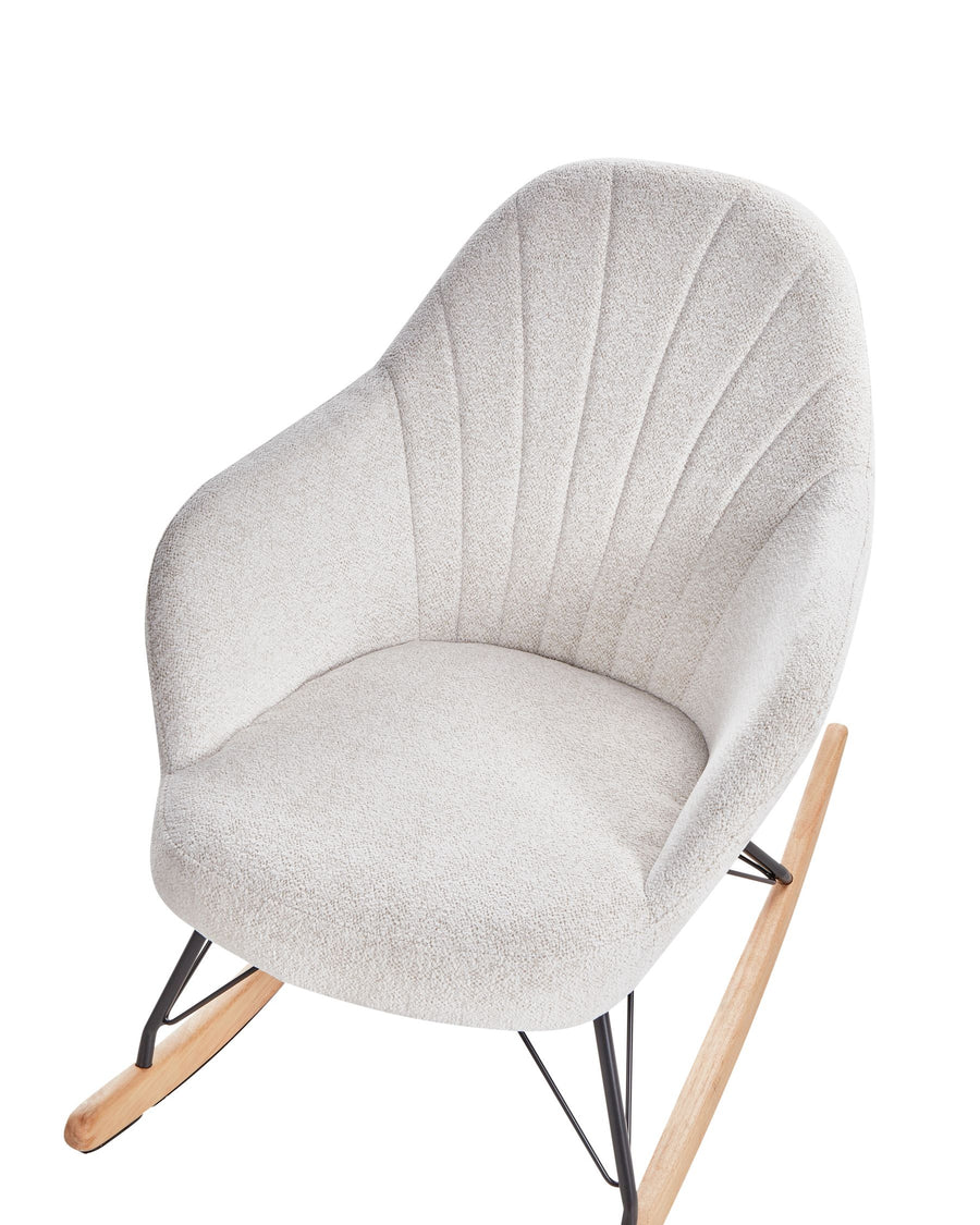 Kale Boucle Rocking Chair In Shell White Colour - Febonic Living