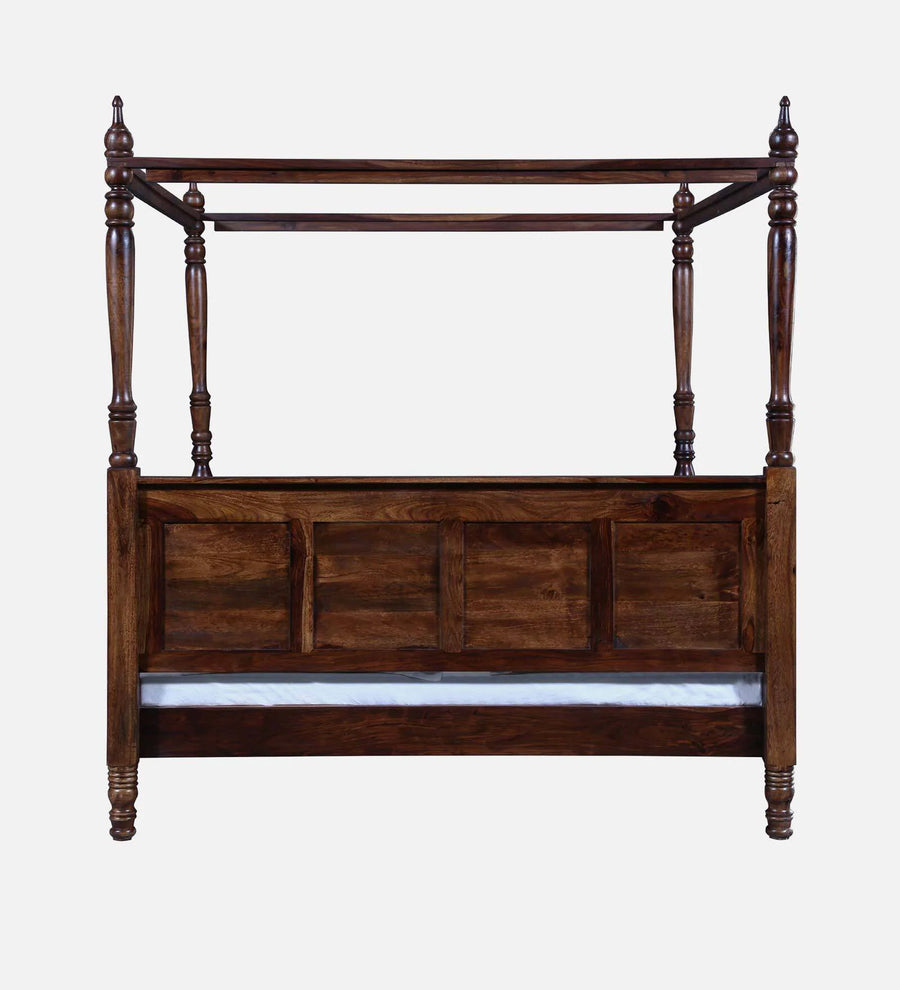Elma Sheesham Wood King Size Poster Bed in Provincial Teak Finish - Febonic Living