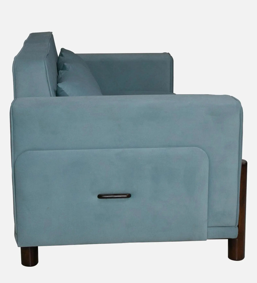 Venessa Velvet Fabric 3 Seater Sofa In Barmunda Aqua Colour - Febonic Living