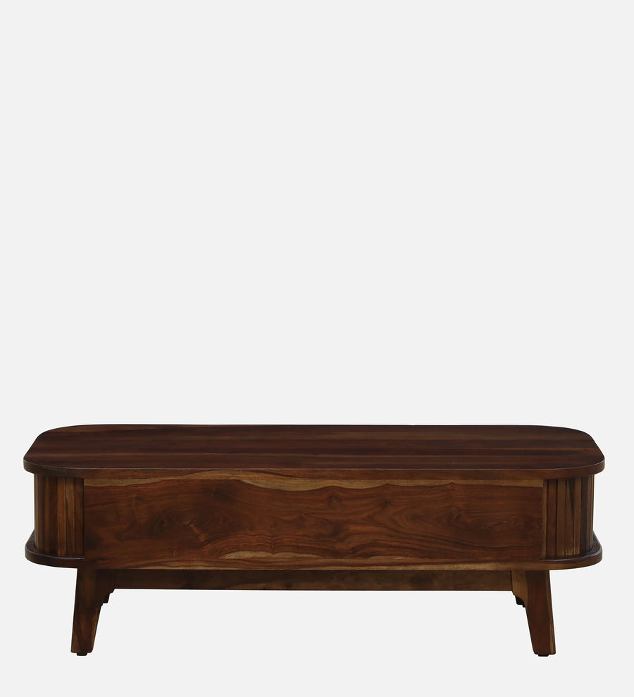 Hania Sheesham Wood Shutter Coffee Table In Provincial Teak Finish - Febonic Living