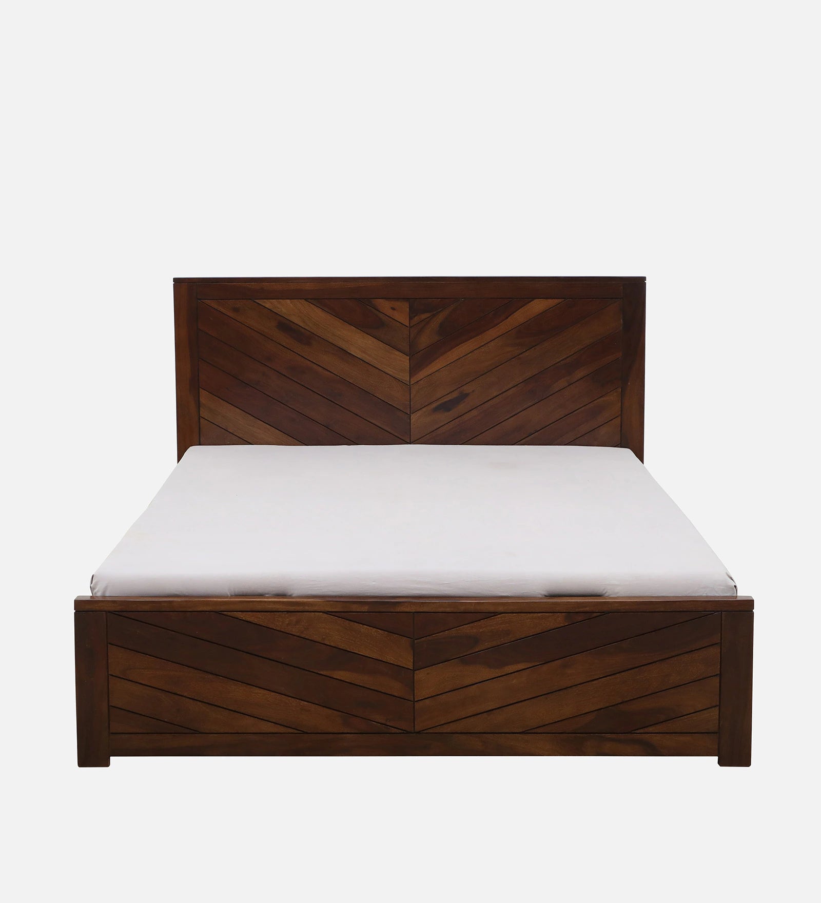 Astra Sheesham Wood Queen Size Bed In Scratch Resistant Provincial Teak Finish With Hydraulic Storage - Febonic Living