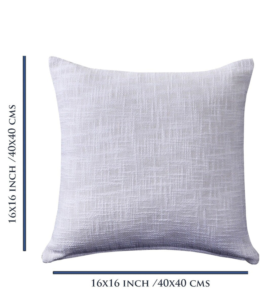 Mannu Fabric 16X16 Inches Cushion Covers Pack Of 2 In Coin Grey Colour - Febonic Living